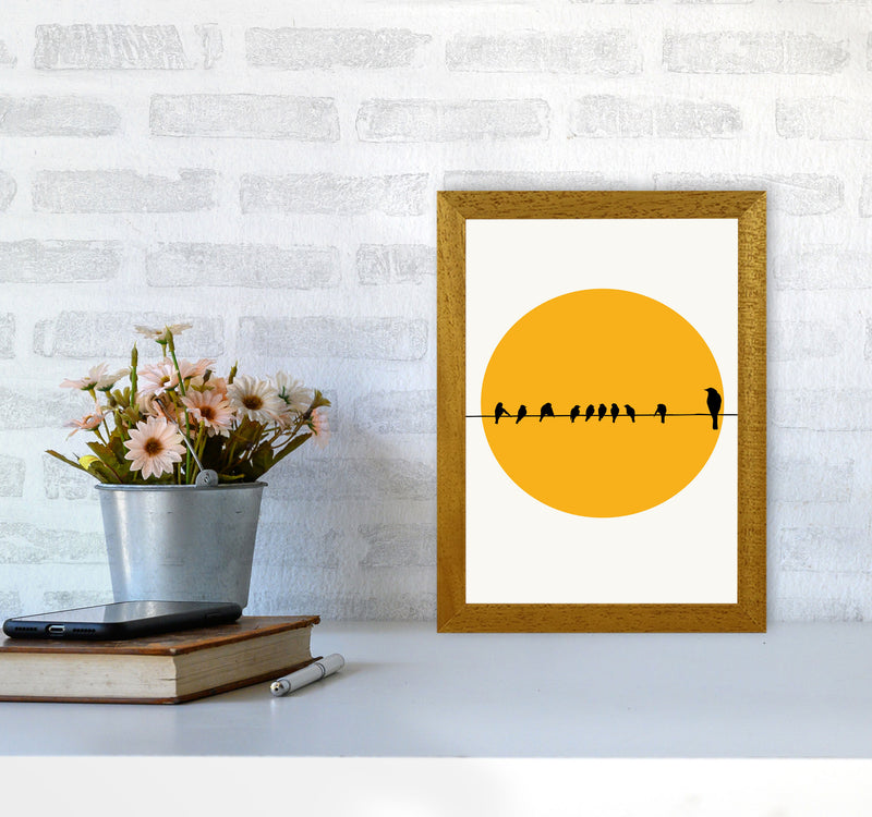 Birds Family Contemporary Art Print by Kubistika A4 Print Only