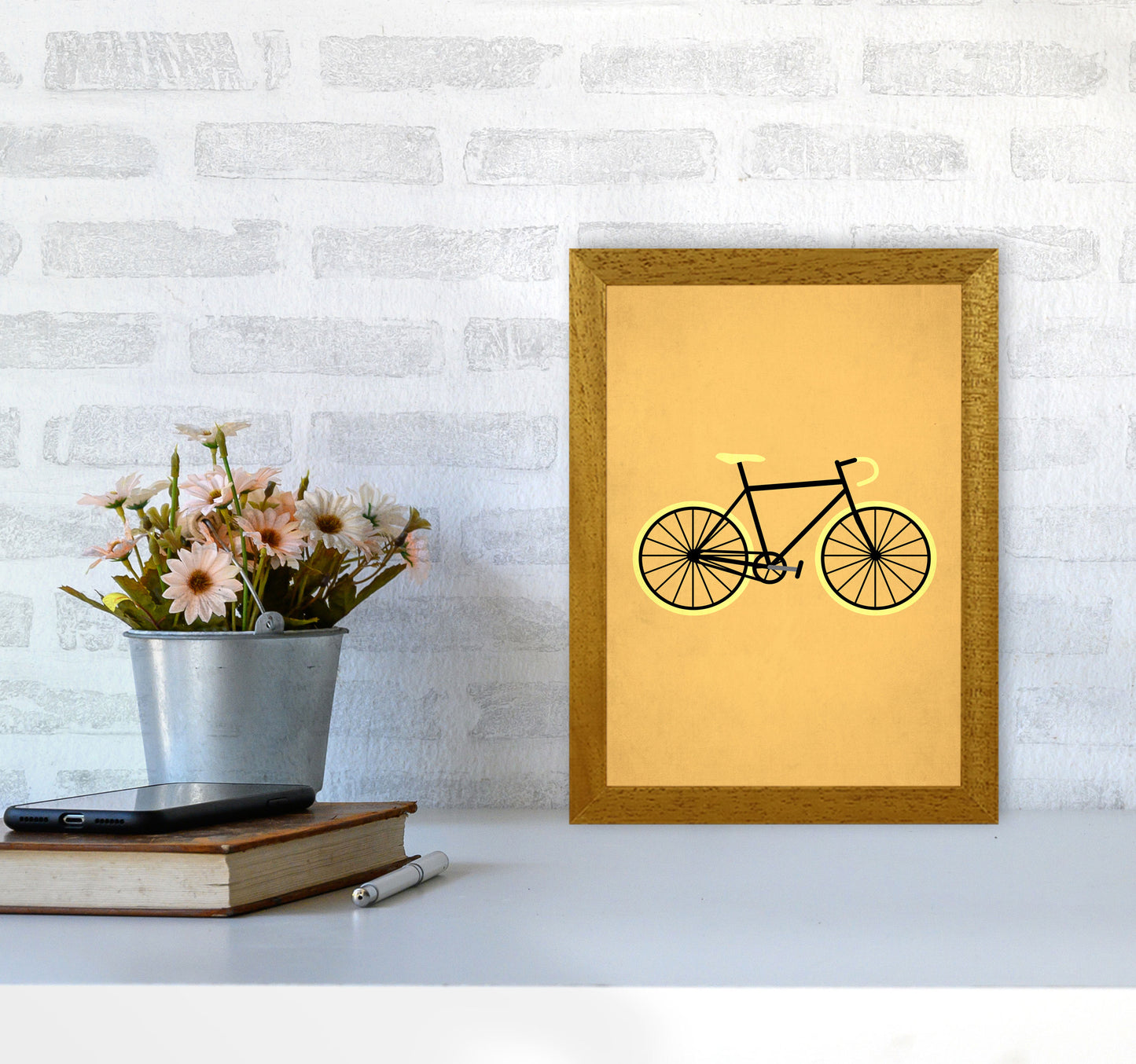 Bicycle Love Modern Art Print by Kubistika A4 Print Only