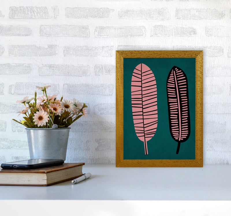 Two Leafs Contemporary Art Print by Kubistika A4 Print Only