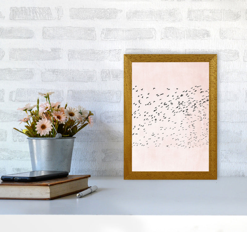 500 Seagulls Modern Contemporary Art Print by Kubistika A4 Print Only