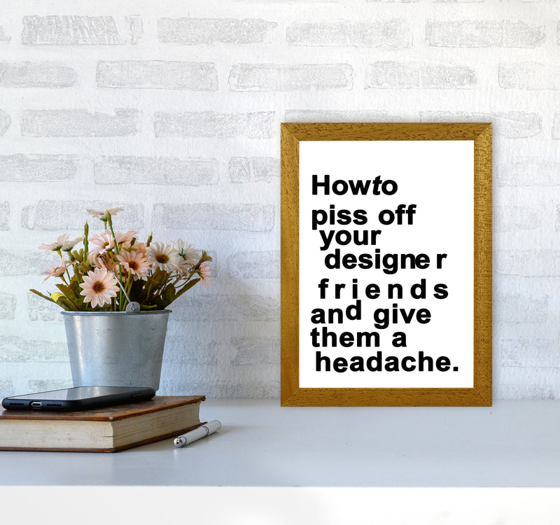 The Headache - WHITE Quote Art Print by Kubistika A4 Print Only