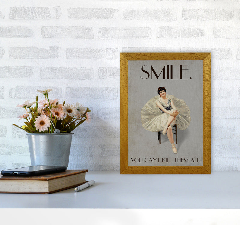 Keep Smiling Vintage Art Print by Kubistika A4 Print Only