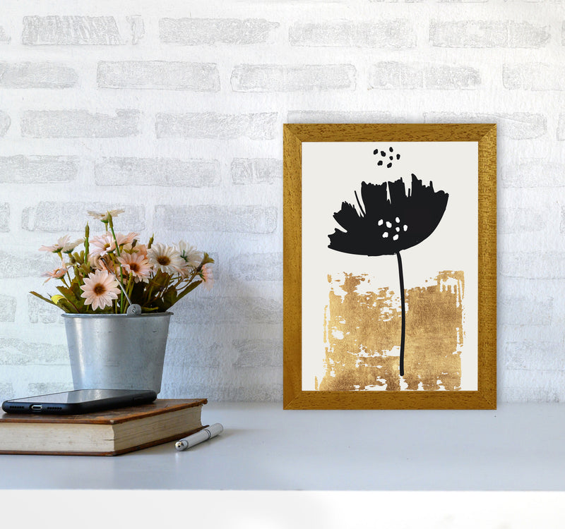 Black Poppy Floral Contemporary Art Print by Kubistika A4 Print Only