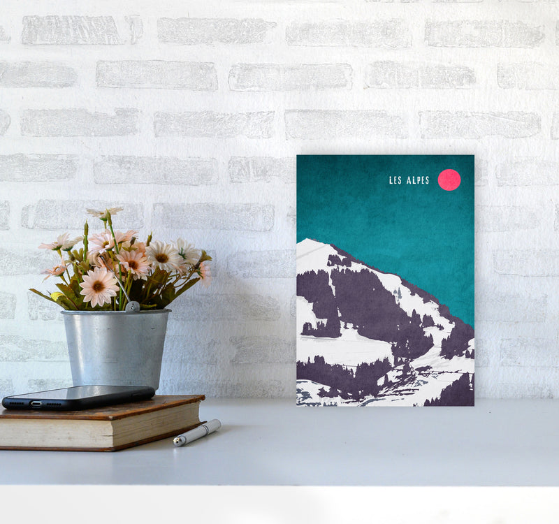 Les Alpes Vintage Art Print by Kubistika A4 Black Frame