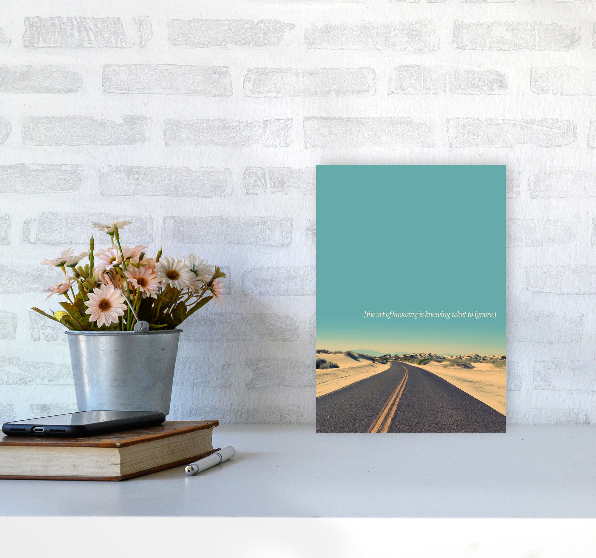 The Art Of Knowing Landscape Contemporary Art Print by Kubistika A4 Black Frame