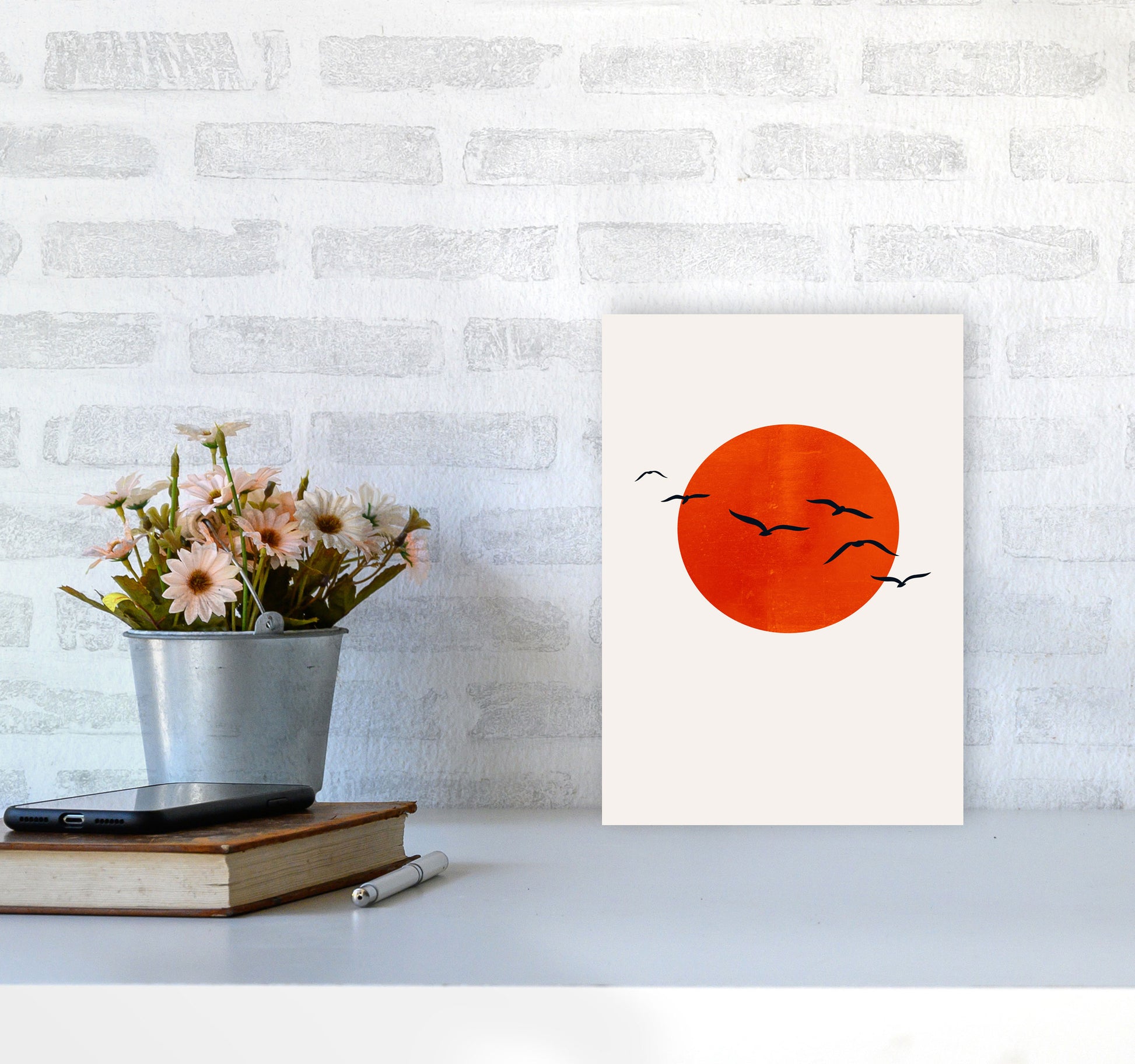 A Beautiful Day Modern Contemporary Art Print by Kubistika A4 Black Frame