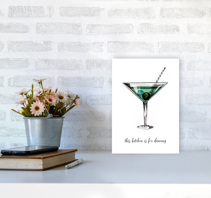 Kitchen Dancers Quote Contemporary Art Print by Kubistika A4 Black Frame