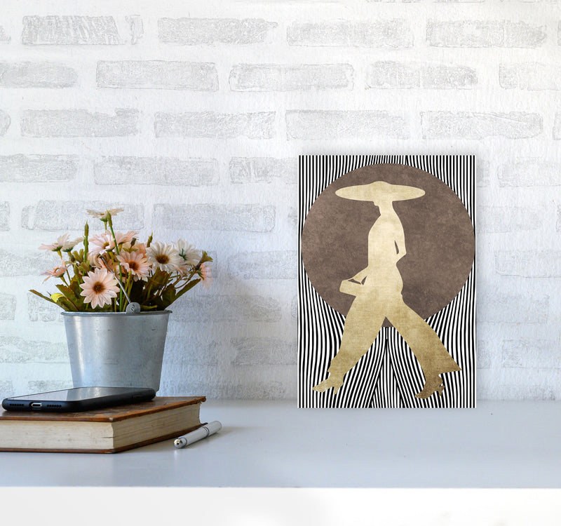 La Madame Noir Vintage Contemporary Art Print by Kubistika A4 Black Frame