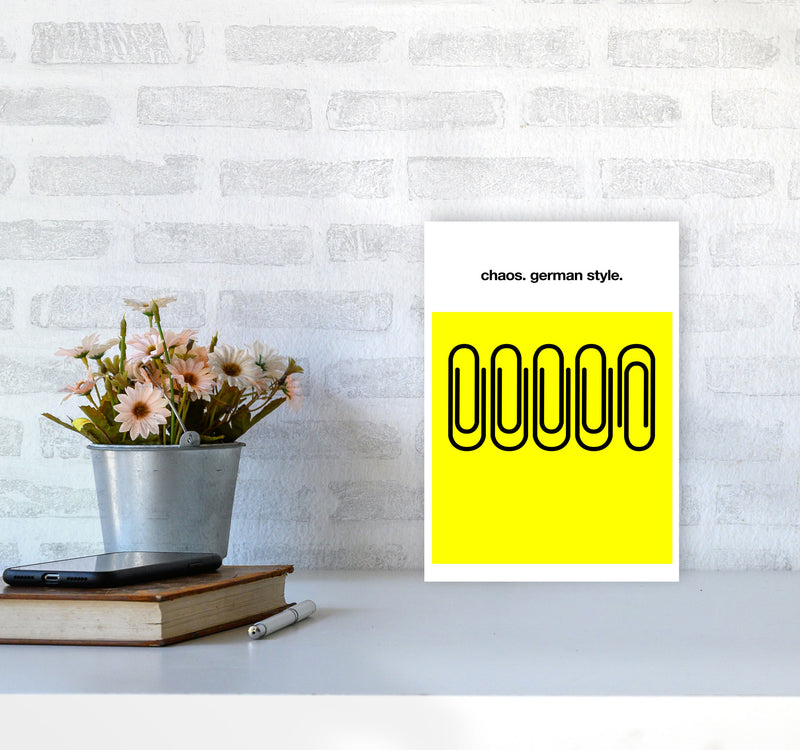 German Chaos Humour Quote Art Print by Kubistika A4 Black Frame