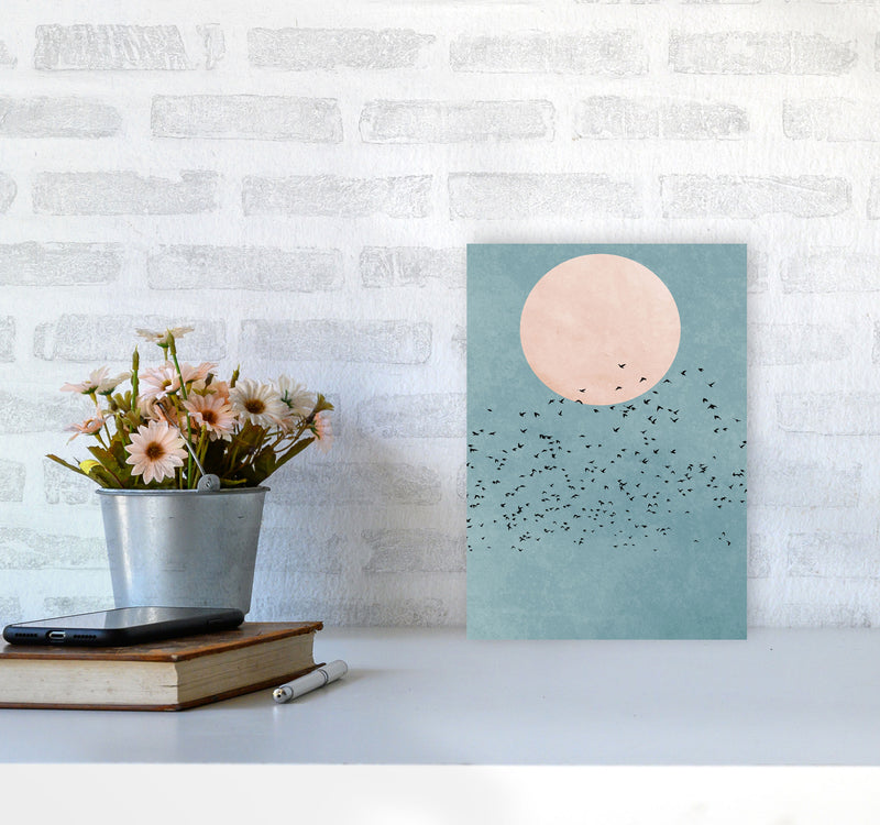A Fly Away Modern Contemporary Art Print by Kubistika A4 Black Frame