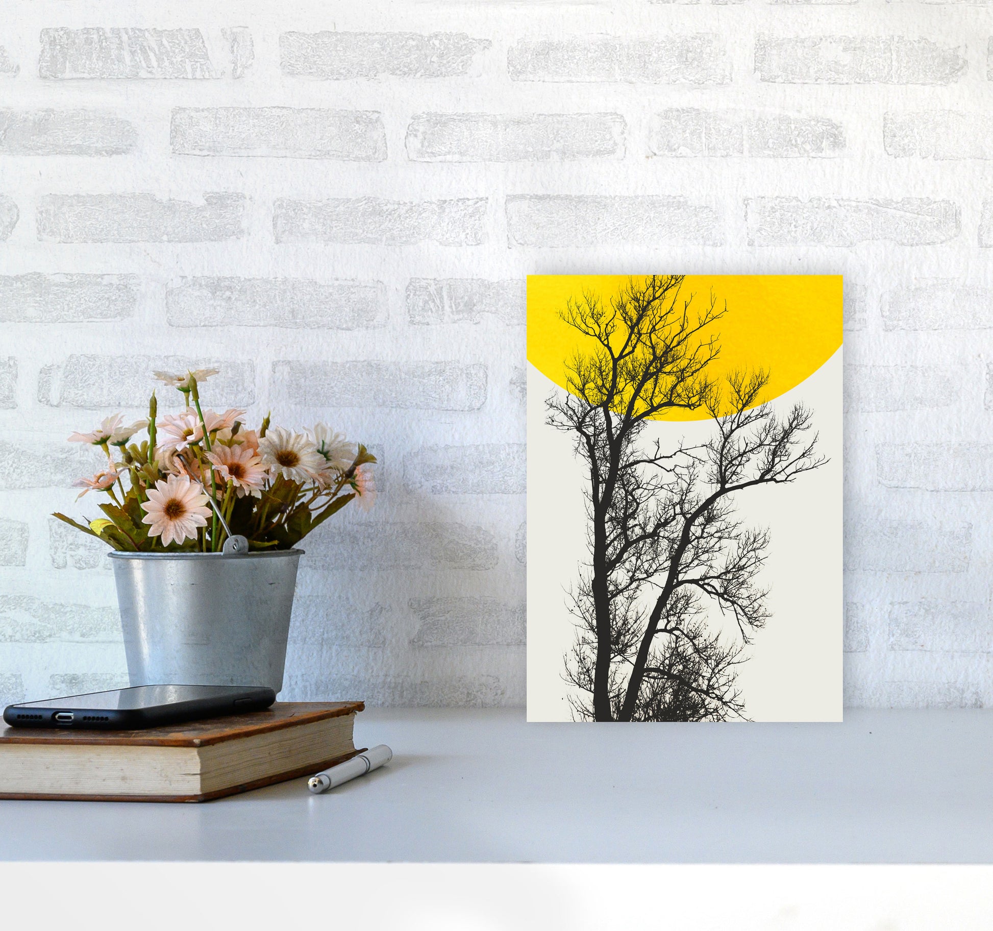Autumn Memories Contemporary Art Print by Kubistika A4 Black Frame