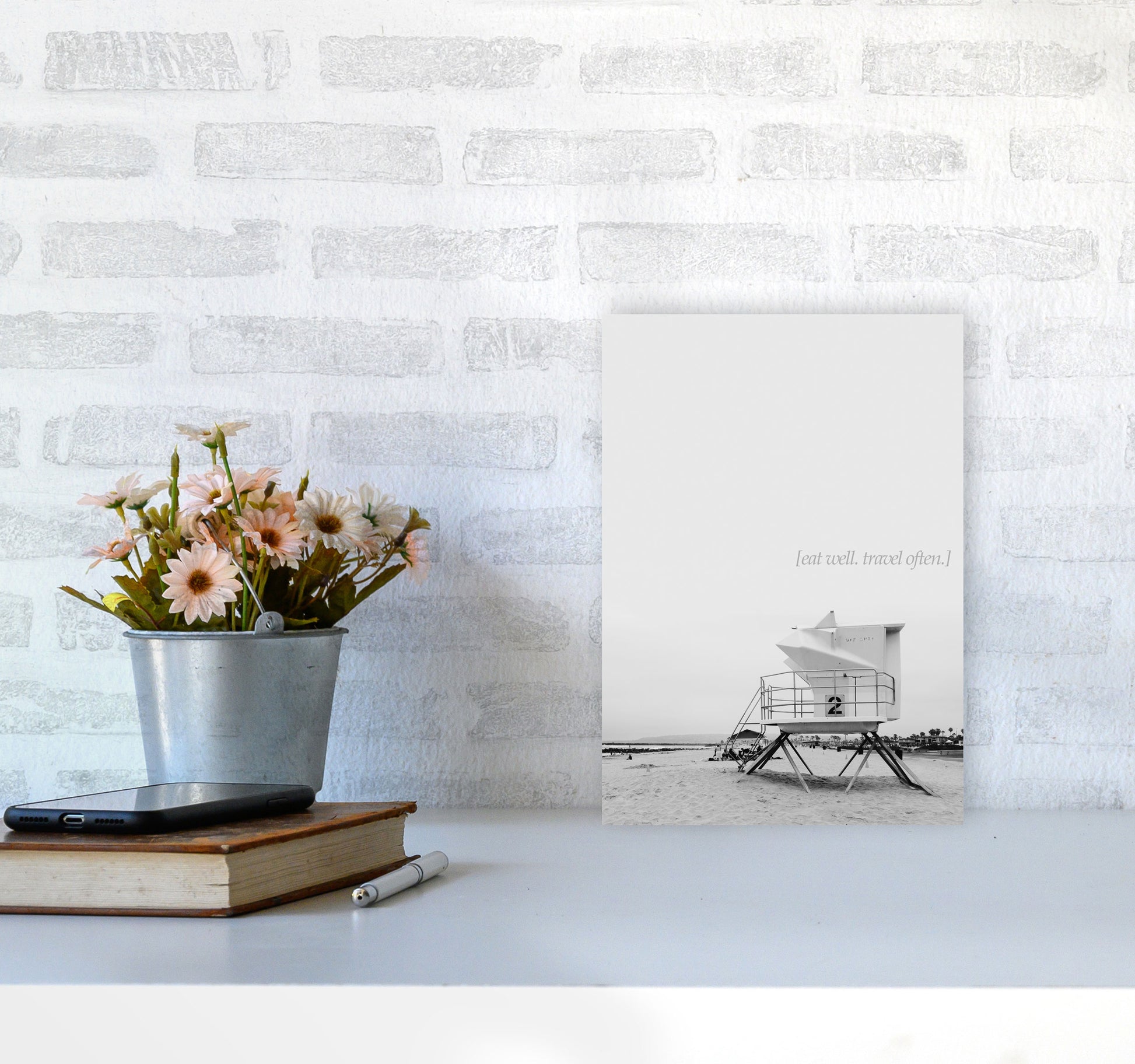 Eat Well Travel Often Photography Art Print by Kubistika A4 Black Frame
