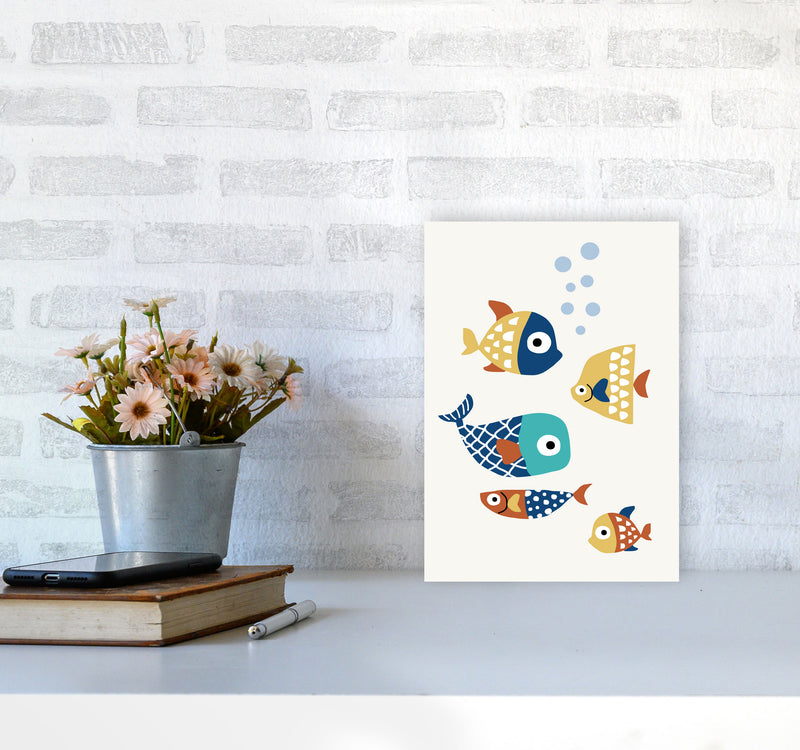 Little Friends Childrens Nursery Art Print by Kubistika A4 Black Frame