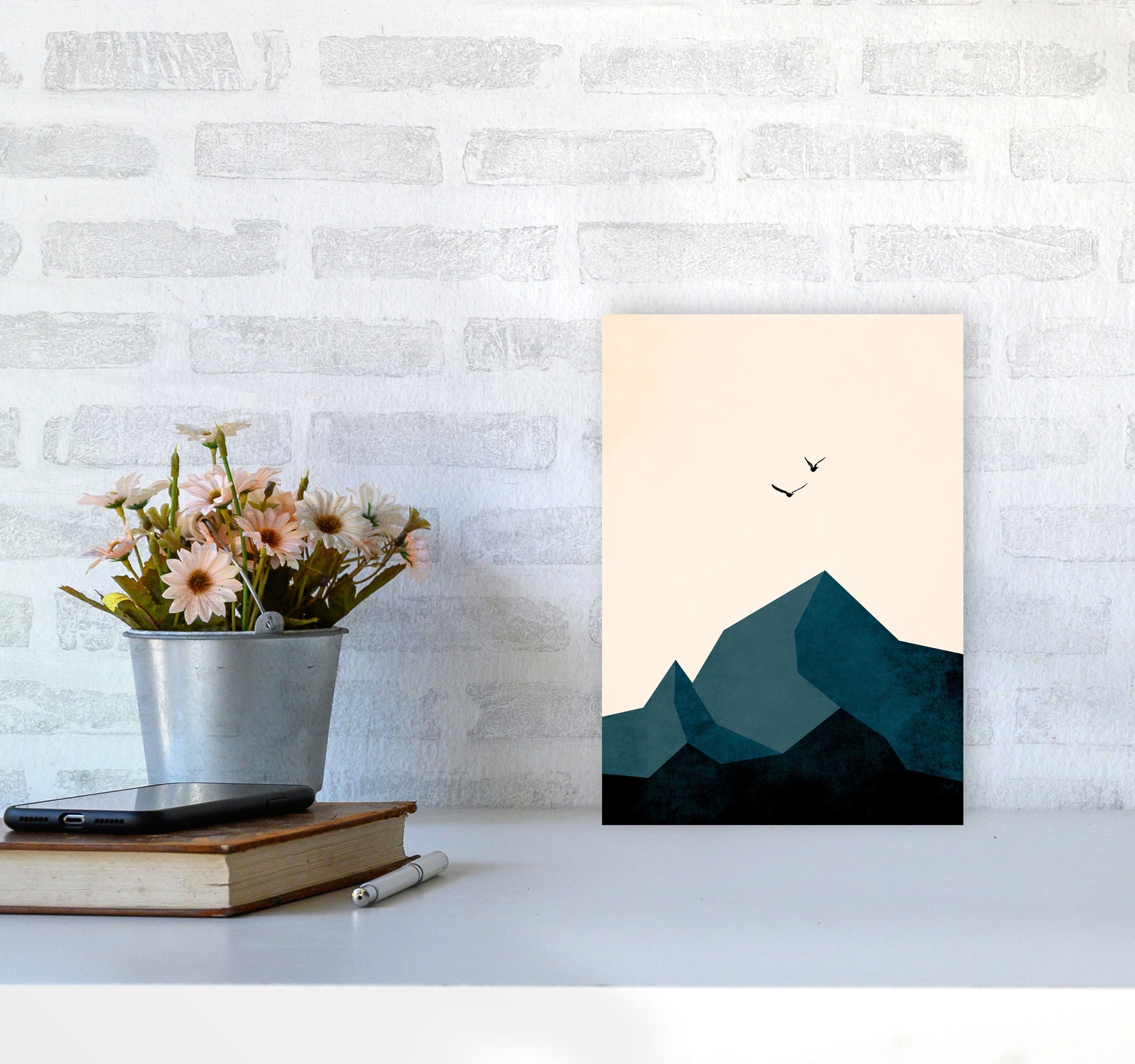Zugspitze ZWEI Art Print by Kubistika A4 Black Frame