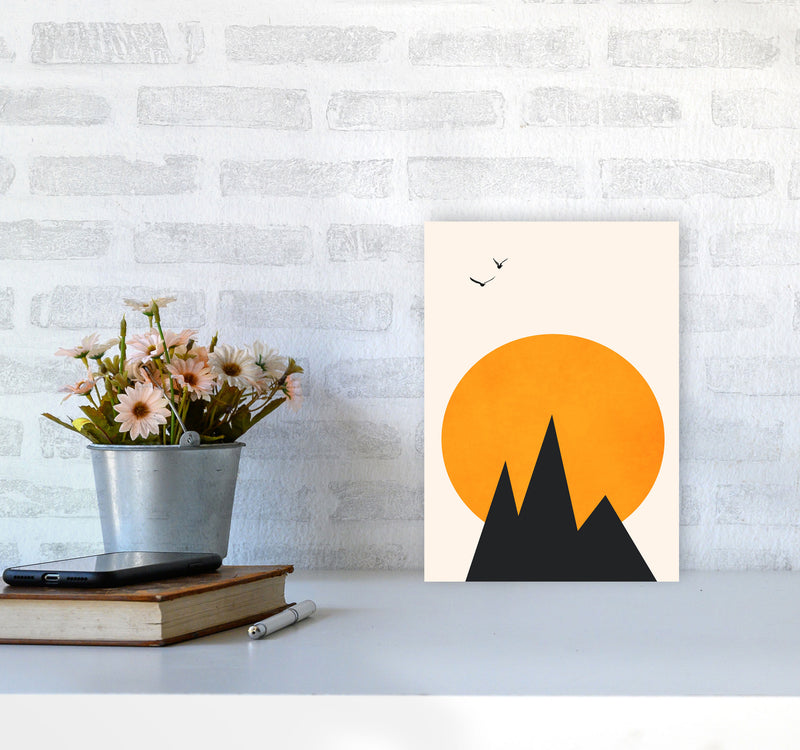 Les Alpes Art Print by Kubistika A4 Black Frame