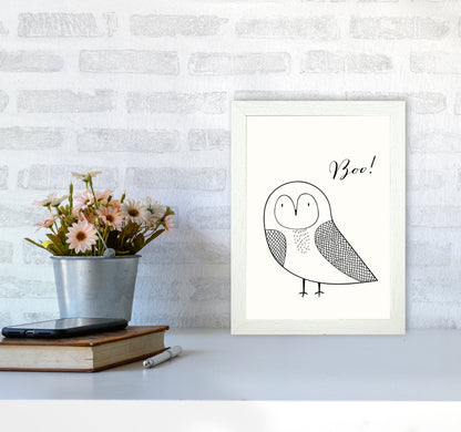 Boo Nursery Animal Art Print by Kubistika A4 Oak Frame