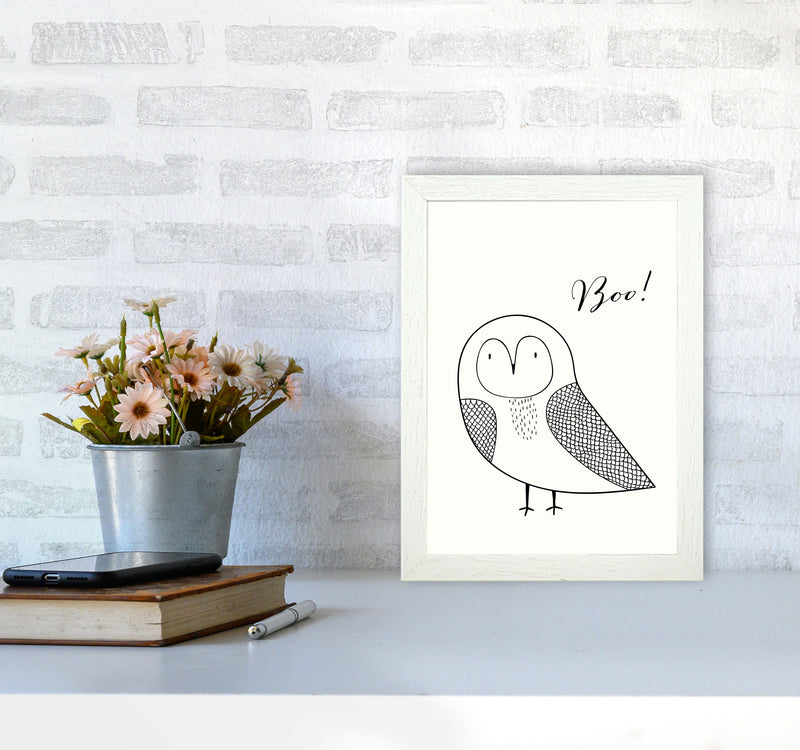 Boo Nursery Animal Art Print by Kubistika A4 Oak Frame