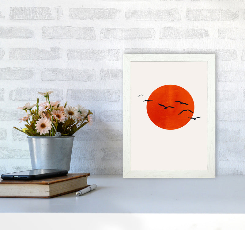 A Beautiful Day Modern Contemporary Art Print by Kubistika A4 Oak Frame