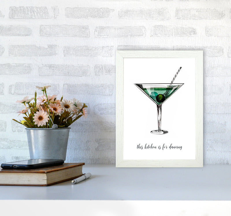 Kitchen Dancers Quote Contemporary Art Print by Kubistika A4 Oak Frame