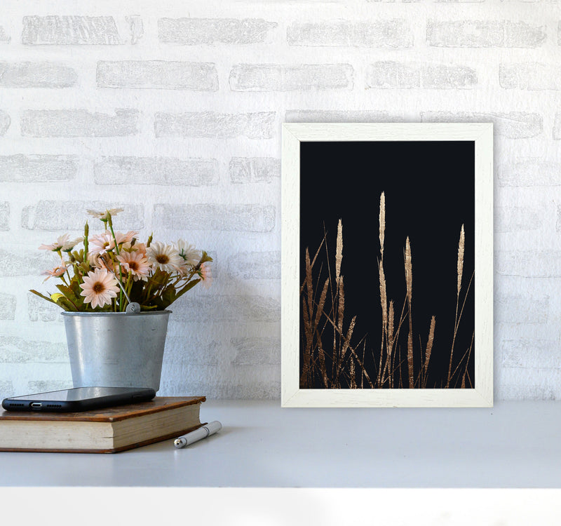 Golden Fields In The Dark Art Print by Kubistika A4 Oak Frame