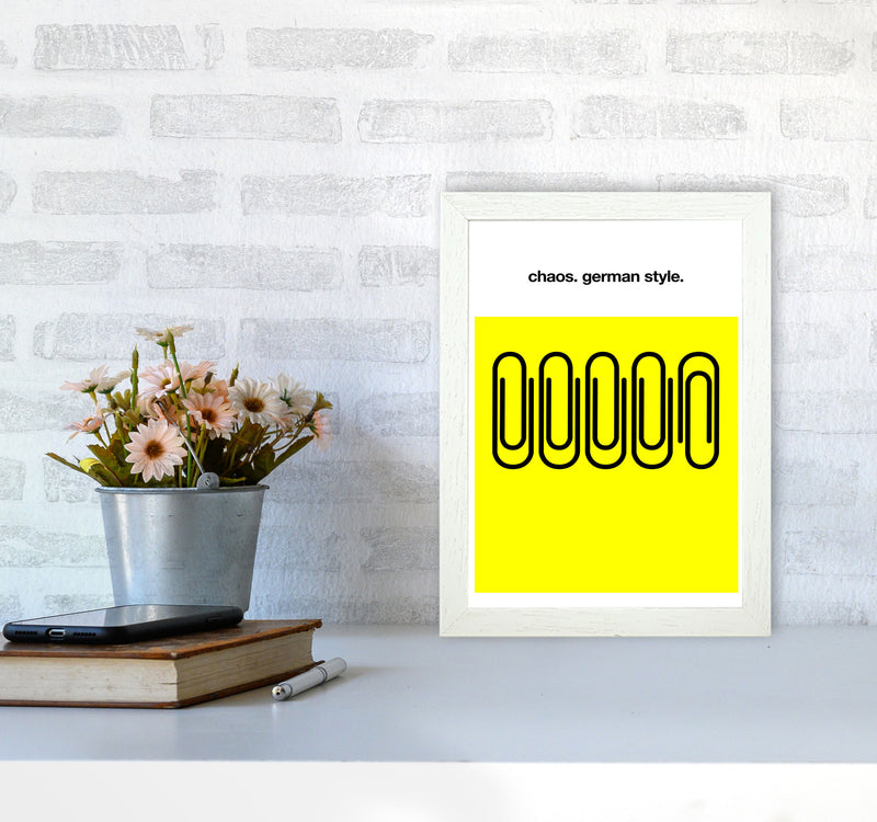 German Chaos Humour Quote Art Print by Kubistika A4 Oak Frame
