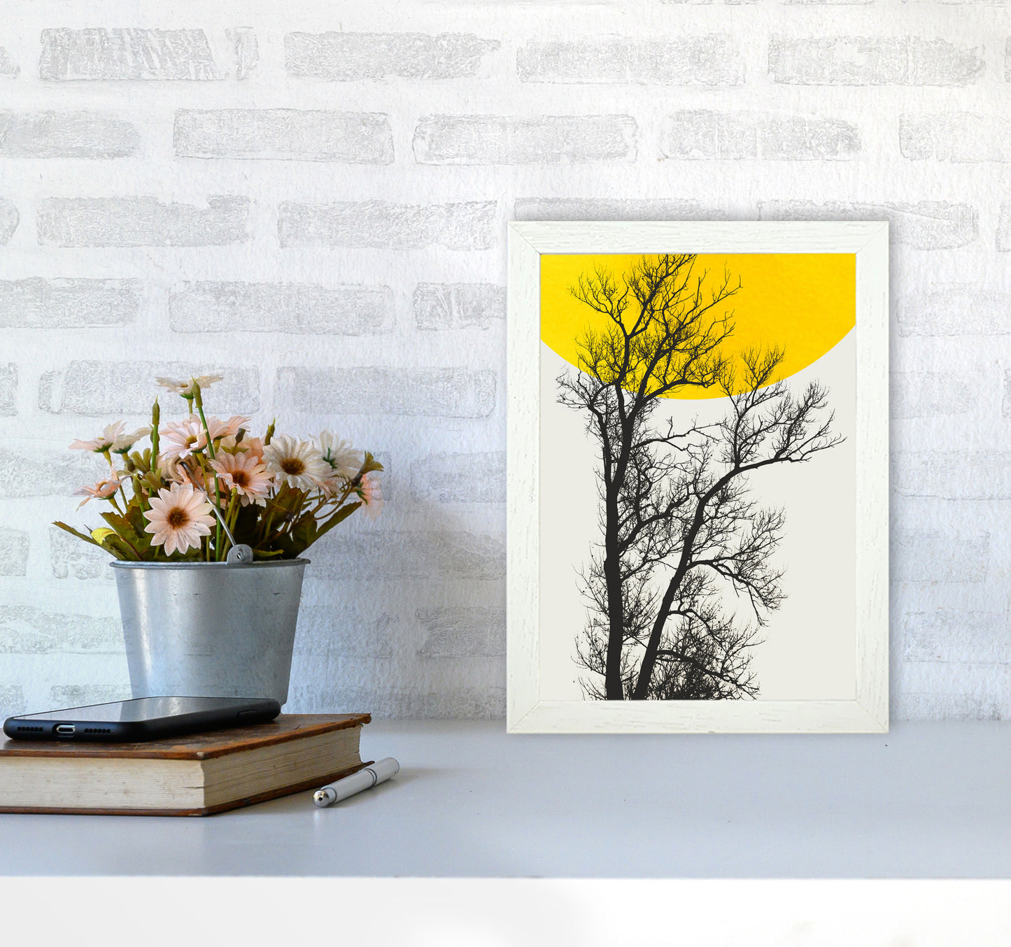 Autumn Memories Contemporary Art Print by Kubistika A4 Oak Frame