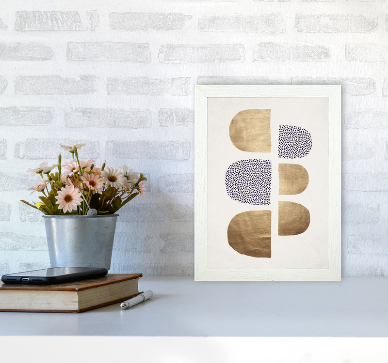 Geometric Abstracta Abstract Art Print by Kubistika A4 Oak Frame