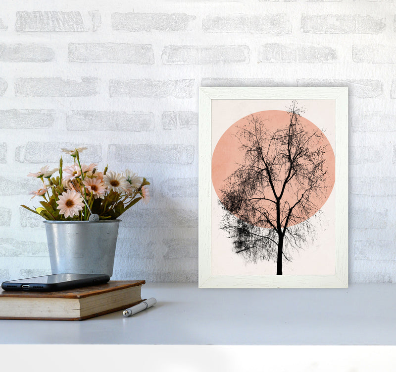 Autumn Sunset Contemporary Art Print by Kubistika A4 Oak Frame