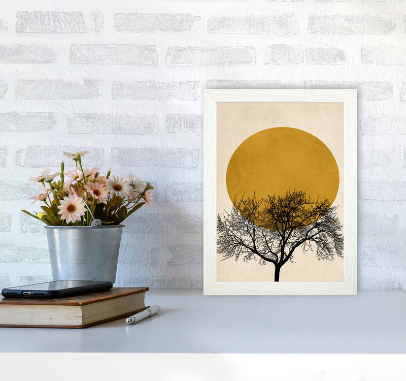 A Beautiful Winter Morning Modern Contemporary Art Print by Kubistika A4 Oak Frame