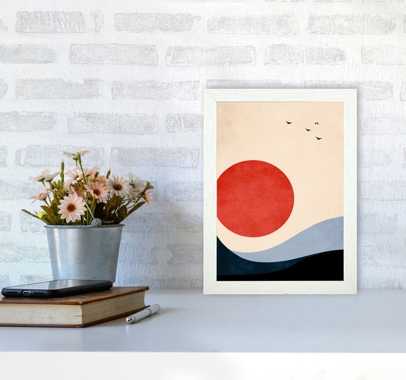 Seaside Memories Art Print by Kubistika A4 Oak Frame