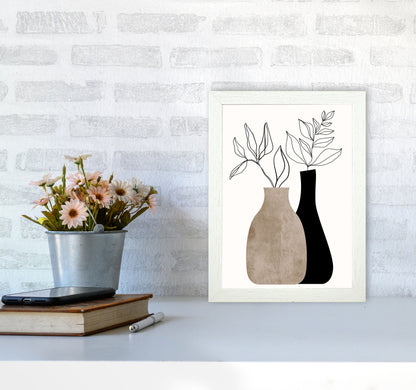 Gris En Gris Art Print by Kubistika A4 Oak Frame