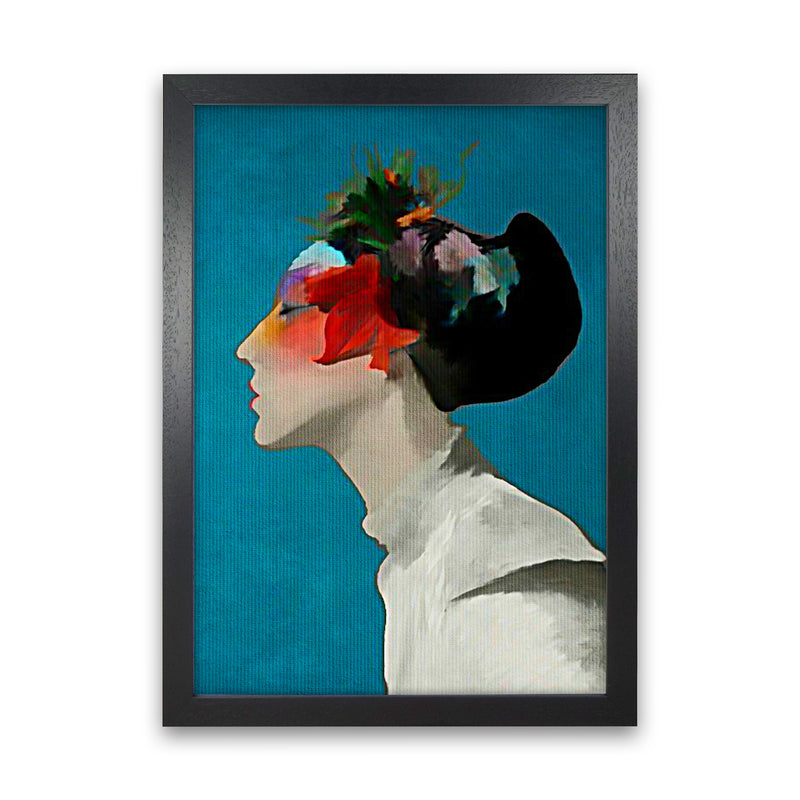 Kimono Contemporary Art Print by Kubistika Black Grain