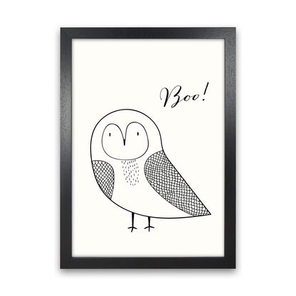 Boo Nursery Animal Art Print by Kubistika Black Grain