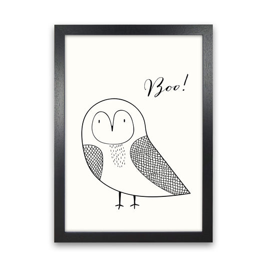 Boo Nursery Animal Art Print by Kubistika Black Grain
