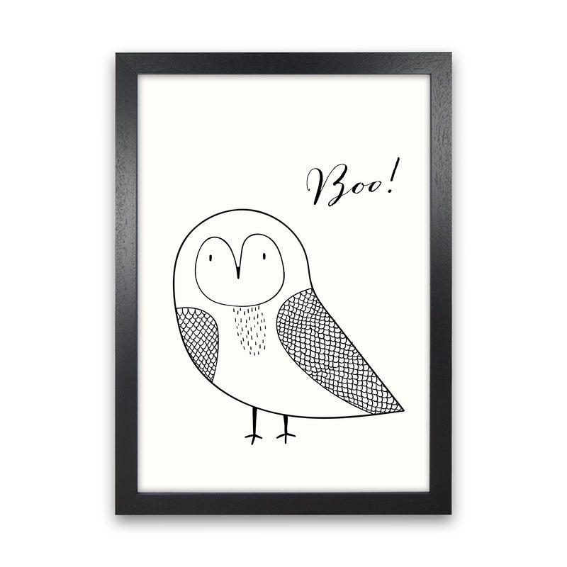 Boo Nursery Animal Art Print by Kubistika Black Grain
