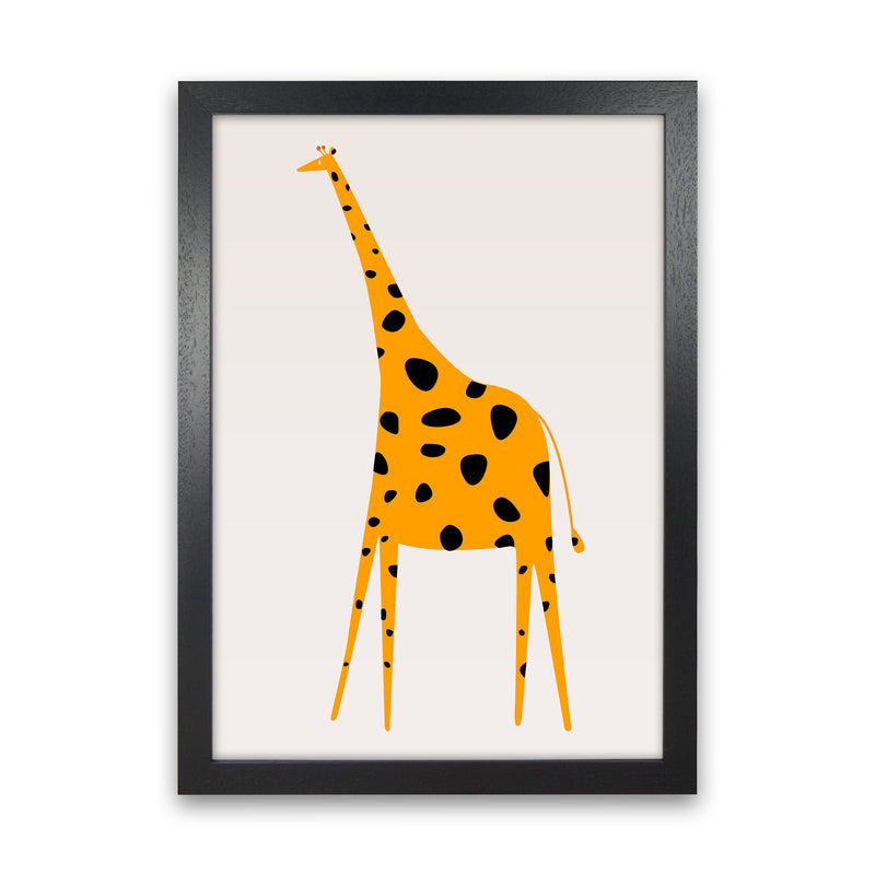 Cute Griraffe Nursery Art Print by Kubistika Black Grain