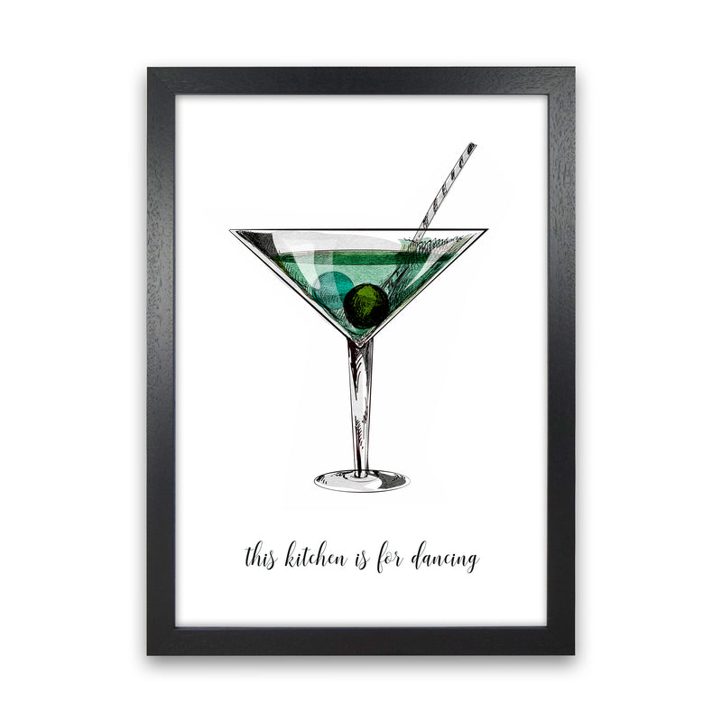 Kitchen Dancers Quote Contemporary Art Print by Kubistika Black Grain