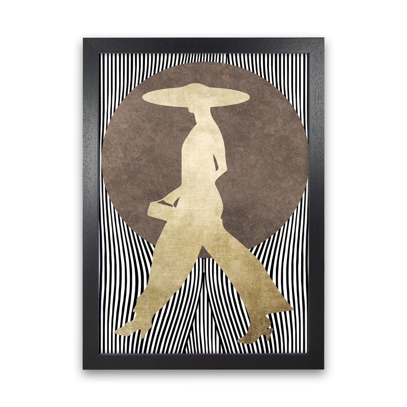 La Madame Noir Vintage Contemporary Art Print by Kubistika Black Grain