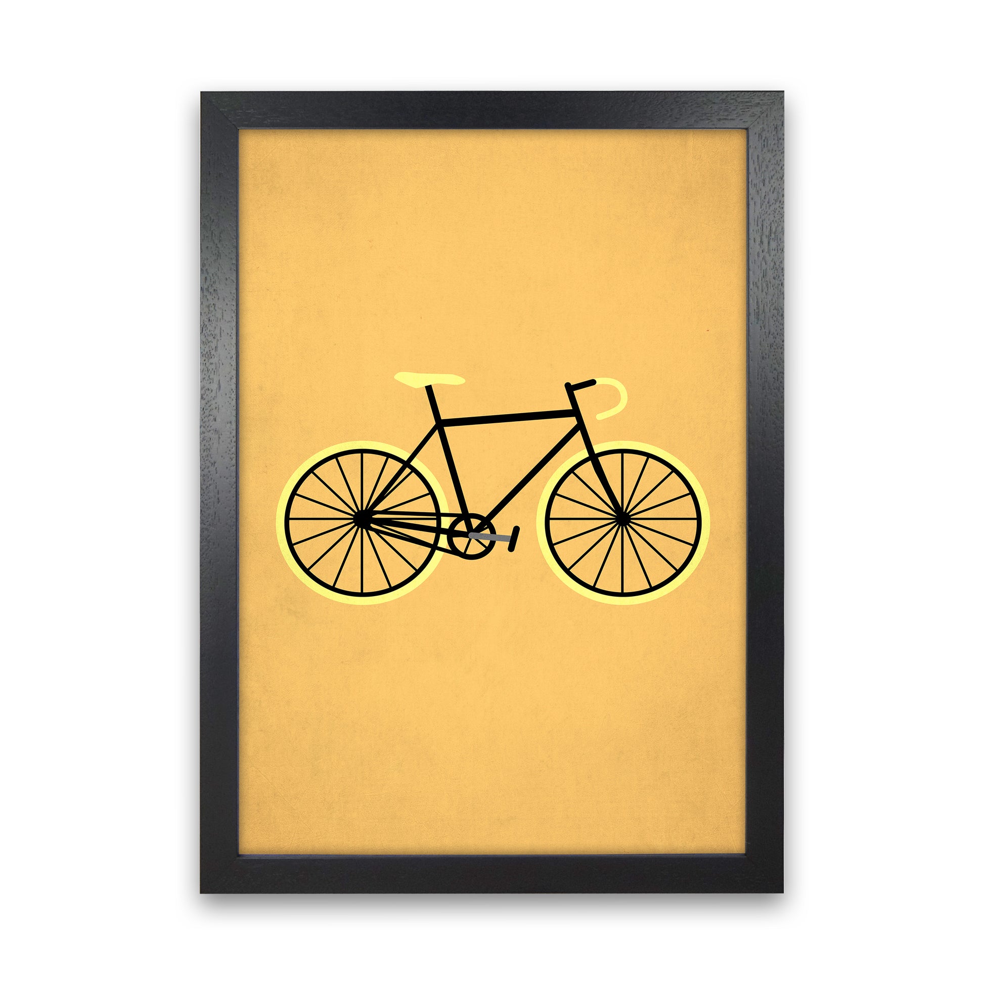 Bicycle Love Modern Art Print by Kubistika Black Grain