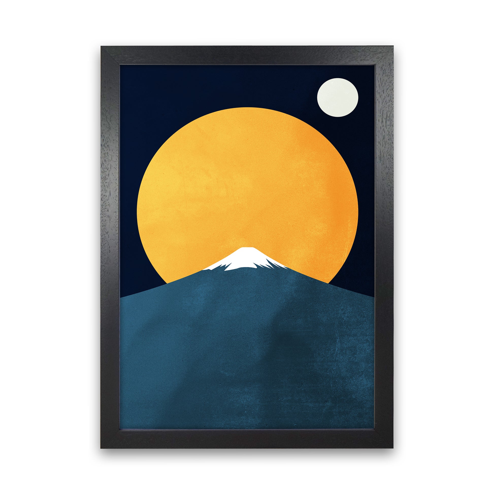Himalaya At Night Contemporary Art Print by Kubistika Black Grain