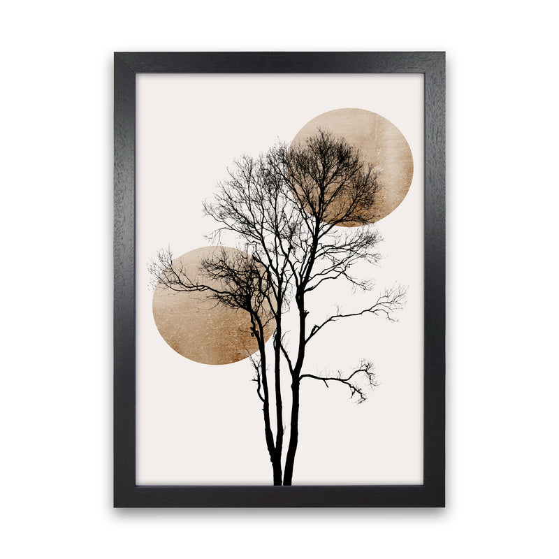 Sun and Moon hiding-GOLD Contemporary Art Print by Kubistika Black Grain