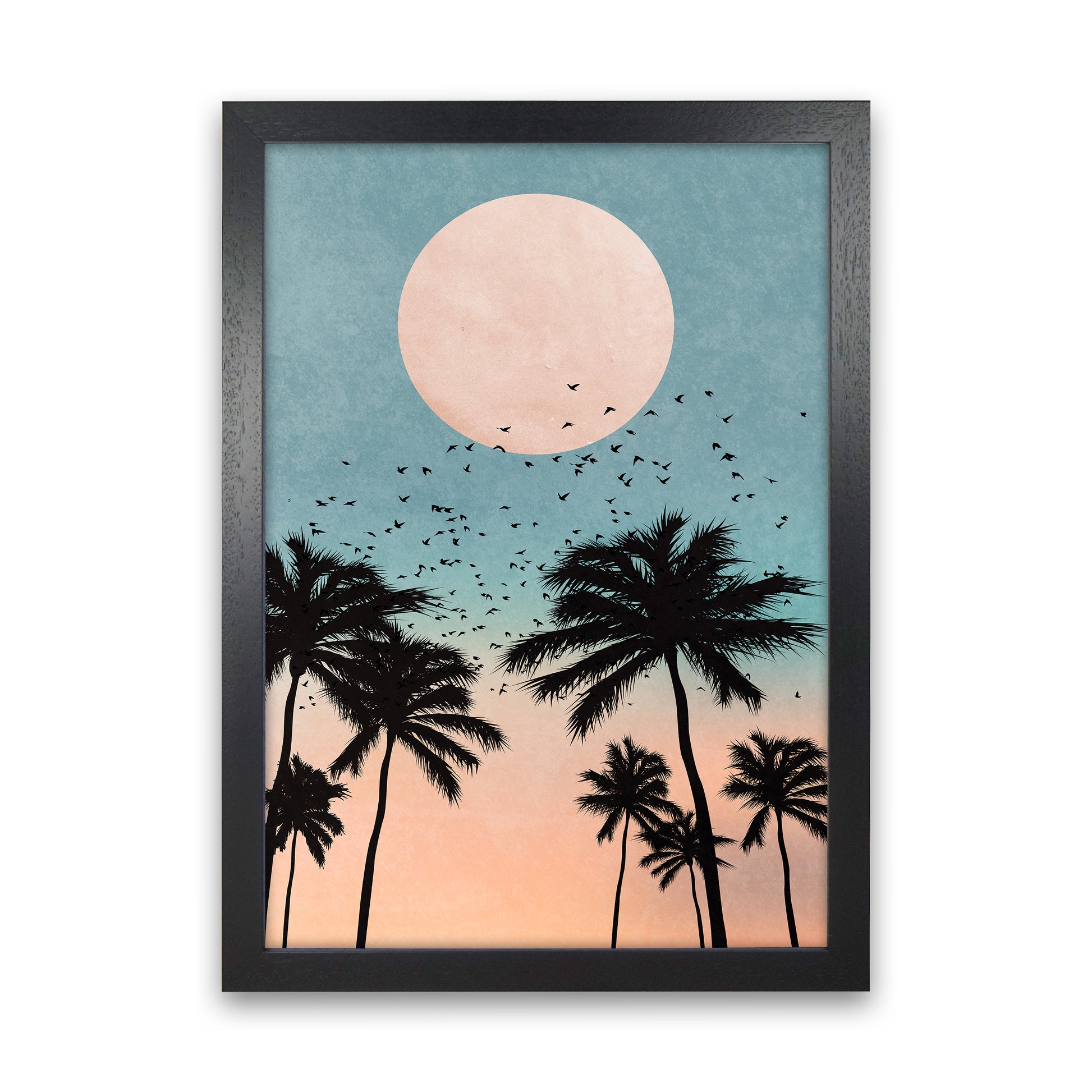 Sunrise Modern Art Print by Kubistika Black Grain