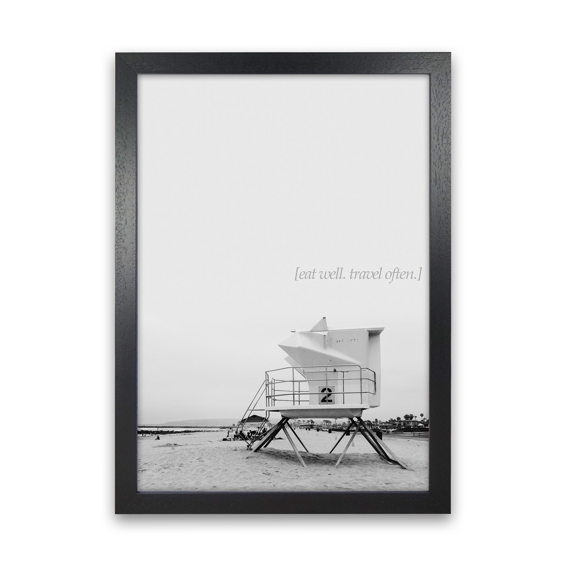 Eat Well Travel Often Photography Art Print by Kubistika Black Grain