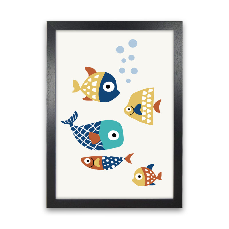 Little Friends Childrens Nursery Art Print by Kubistika Black Grain