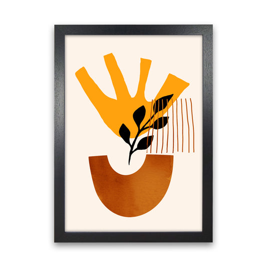 Mid Century X Art Print by Kubistika Black Grain