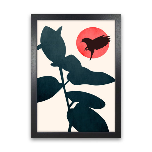 Japanese Bird Art Print by Kubistika Black Grain