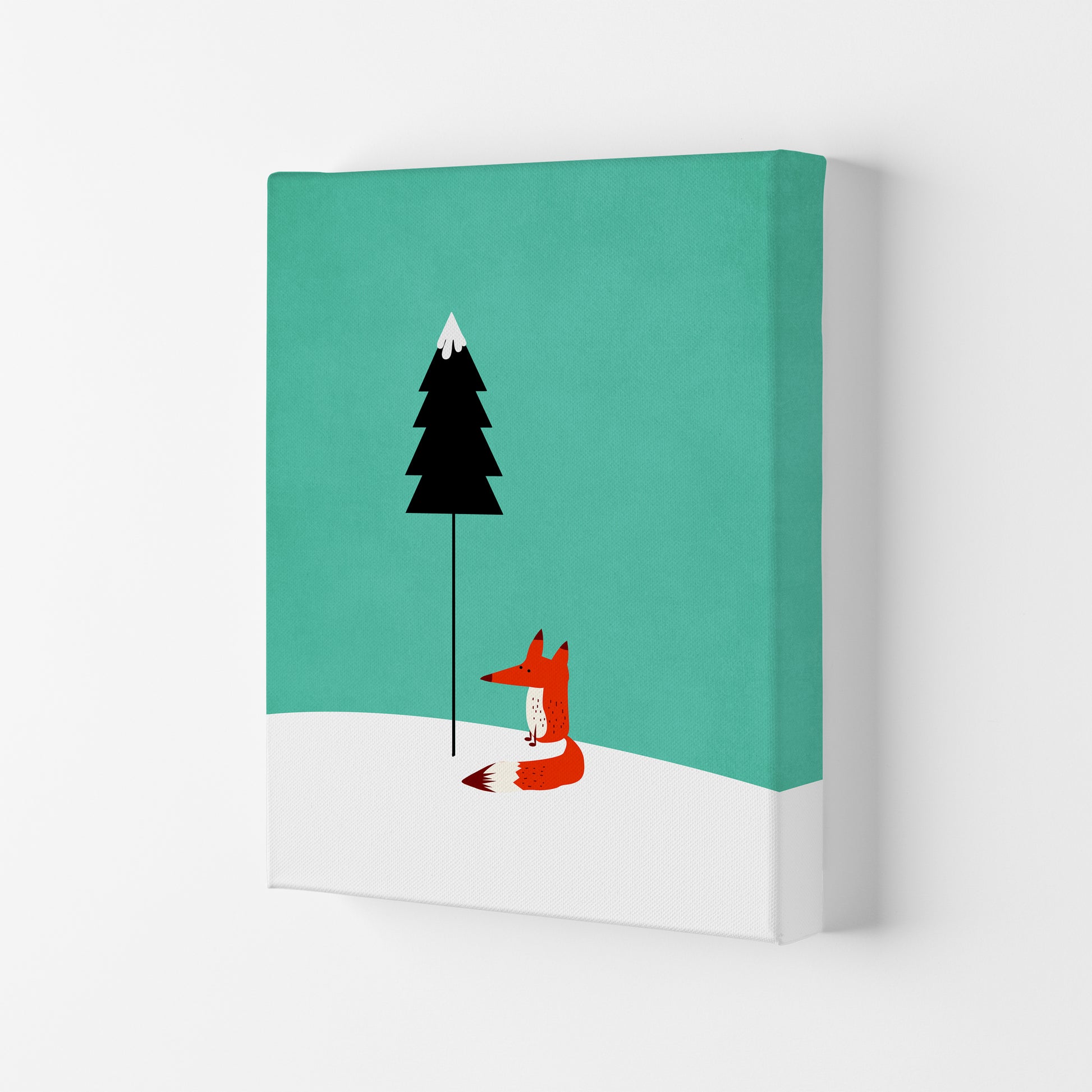 A Cute Little Fox  Modern Animal Art Print by Kubistika Canvas