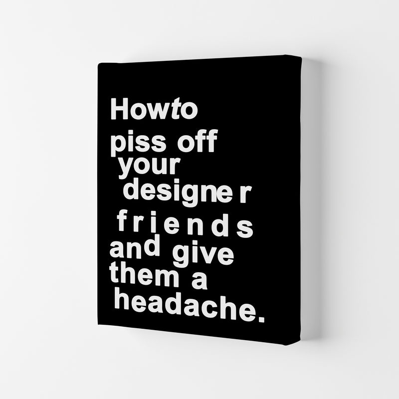 The Headache - BLACK Quote Contemporary Art Print by Kubistika Canvas