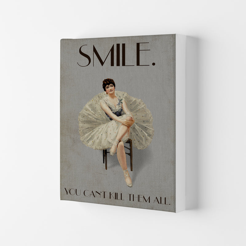 Keep Smiling Vintage Art Print by Kubistika Canvas