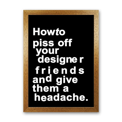 The Headache - BLACK Quote Contemporary Art Print by Kubistika Oak Grain